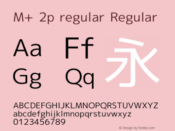 M+ 2p regular Regular Version 1.035 Font Sample