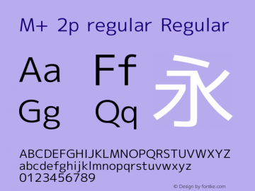 M+ 2p regular Regular Version 1.036 Font Sample