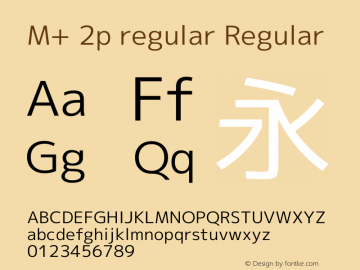 M+ 2p regular Regular Version 1.039 Font Sample