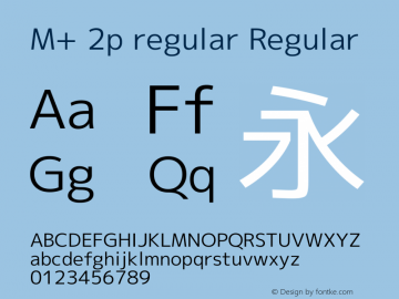 M+ 2p regular Regular Version 1.041 Font Sample