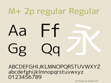 M+ 2p regular Regular Version 1.042 Font Sample