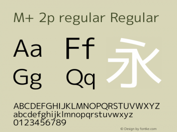 M+ 2p regular Regular Version 1.043 Font Sample