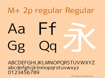 M+ 2p regular Regular Version 1.047 Font Sample