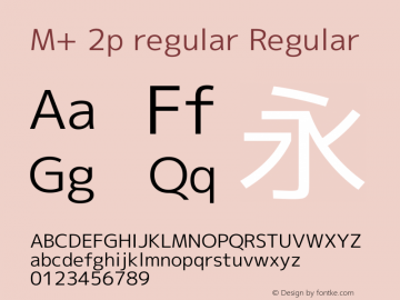 M+ 2p regular Regular Version 1.048 Font Sample