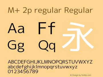 M+ 2p regular Regular Version 1.056 Font Sample
