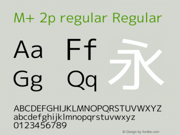 M+ 2p regular Regular Version 1.059 Font Sample