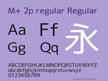 M+ 2p regular Regular Version 1.059.20150110 Font Sample