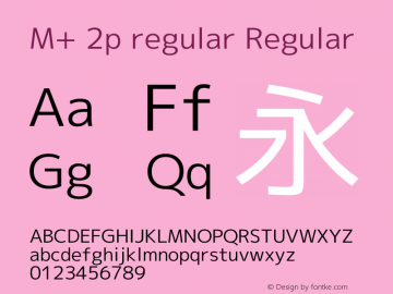 M+ 2p regular Regular Version 1.051 Font Sample