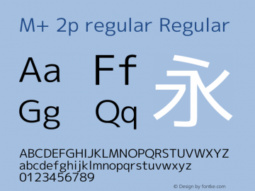 M+ 2p regular Regular Version 1.059.20150529 Font Sample