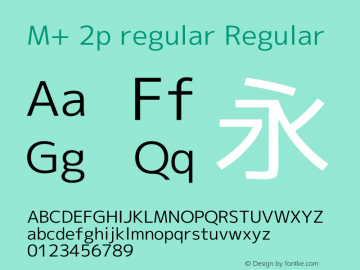 M+ 2p regular Regular Version 1.060 Font Sample