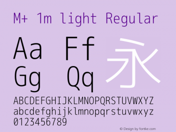 M+ 1m light Regular Version 1.042 Font Sample