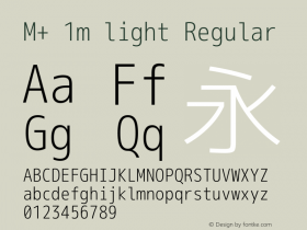 M+ 1m light Regular Version 1.048 Font Sample