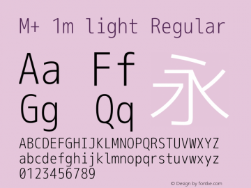 M+ 1m light Regular Version 1.051 Font Sample