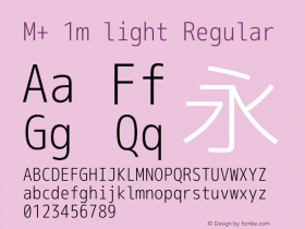 M+ 1m light Regular Version 1.060 Font Sample