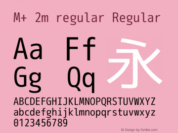 M+ 2m regular Regular Version 1.047 Font Sample