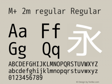 M+ 2m regular Regular Version 1.058.20140226 Font Sample
