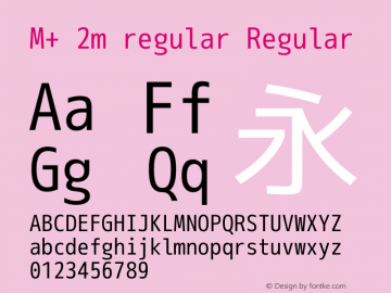 M+ 2m regular Regular Version 1.060 Font Sample