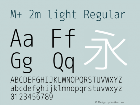 M+ 2m light Regular Version 1.041 Font Sample