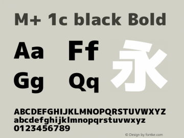 M+ 1c black Bold Version 1.058.20140226 Font Sample