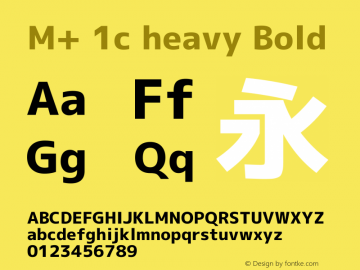 M+ 1c heavy Bold Version 1.059.20150110 Font Sample