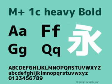 M+ 1c heavy Bold Version 1.059.20150529 Font Sample