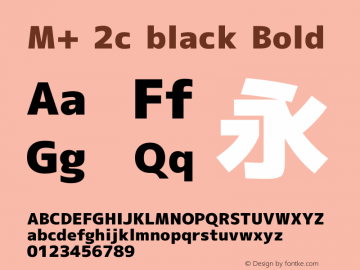M+ 2c black Bold Version 1.035 Font Sample