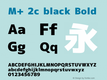 M+ 2c black Bold Version 1.036 Font Sample