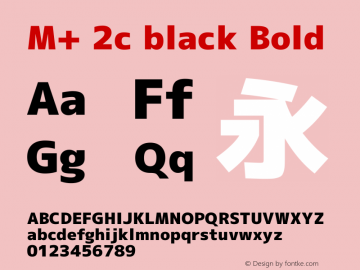 M+ 2c black Bold Version 1.040 Font Sample