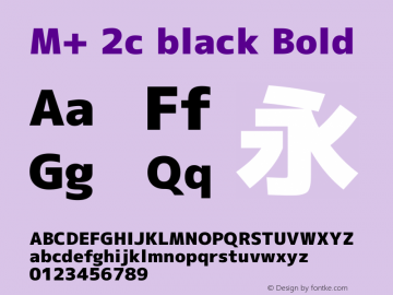 M+ 2c black Bold Version 1.041 Font Sample