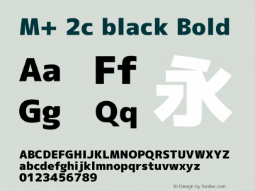 M+ 2c black Bold Version 1.042 Font Sample