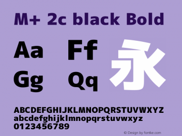 M+ 2c black Bold Version 1.043 Font Sample