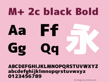 M+ 2c black Bold Version 1.047 Font Sample