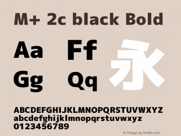 M+ 2c black Bold Version 1.048 Font Sample
