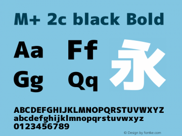 M+ 2c black Bold Version 1.056 Font Sample