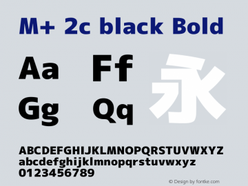 M+ 2c black Bold Version 1.058.20140226 Font Sample