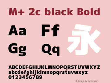 M+ 2c black Bold Version 1.057 Font Sample