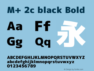 M+ 2c black Bold Version 1.059 Font Sample