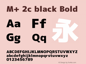 M+ 2c black Bold Version 1.060 Font Sample