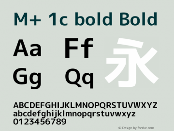 M+ 1c bold Bold Version 1.047 Font Sample