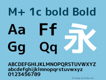 M+ 1c bold Bold Version 1.059.20150529 Font Sample