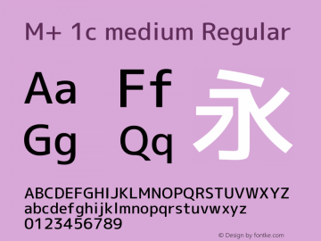 M+ 1c medium Regular Version 1.058.20140226 Font Sample