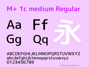 M+ 1c medium Regular Version 1.060 Font Sample
