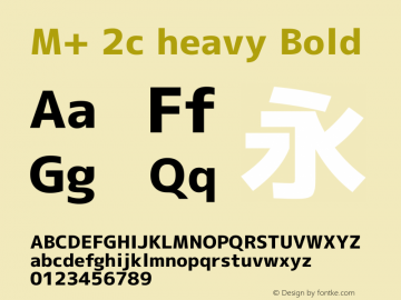 M+ 2c heavy Bold Version 1.039 Font Sample