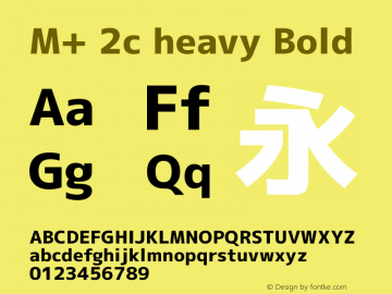 M+ 2c heavy Bold Version 1.040 Font Sample