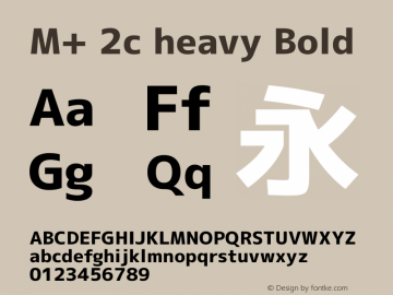 M+ 2c heavy Bold Version 1.041 Font Sample