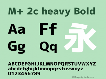 M+ 2c heavy Bold Version 1.043 Font Sample