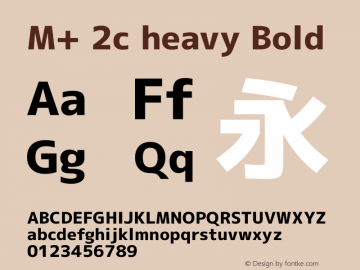 M+ 2c heavy Bold Version 1.048 Font Sample
