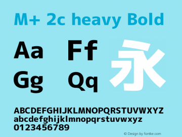 M+ 2c heavy Bold Version 1.056 Font Sample