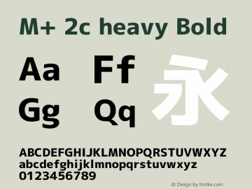 M+ 2c heavy Bold Version 1.058.20140226 Font Sample
