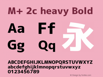 M+ 2c heavy Bold Version 1.051 Font Sample